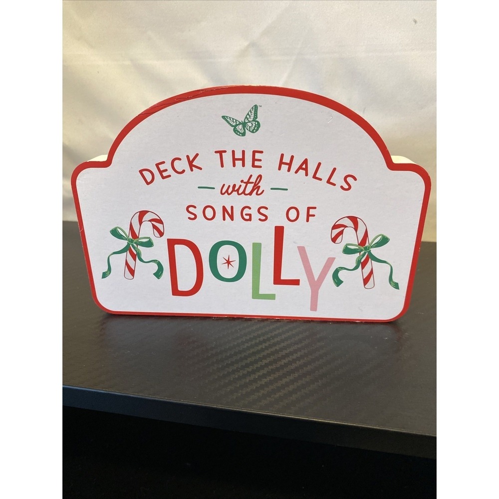 DOLLY PARTON White Rectangular Deck the Halls Christmas Block NEW RARE‎ SOLD OUT